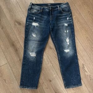 Silver boyfriend jeans